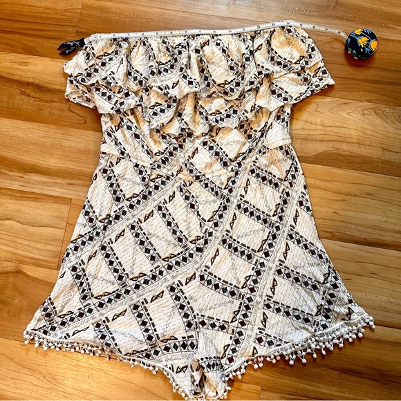 Xhilaration Pants - Tiered Ruffle Fairy Grunge Strapless Gauzy Geometric Romper